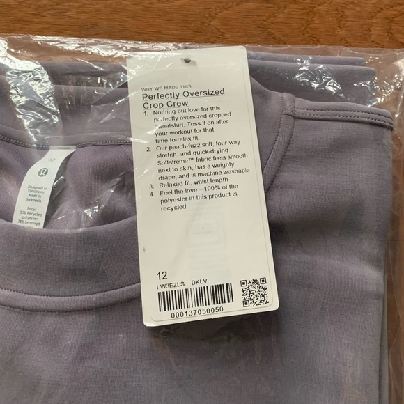 💜LULULEMON PERFECTLY OVERSIZED CROPPED CREW-12💜 - Picture 7 of 8